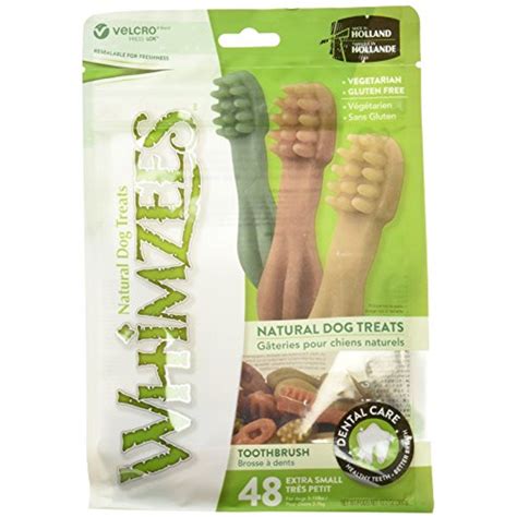 WHIMZEES Natural Grain Free Dental Dog Treats, Extra Small Brushzees ...