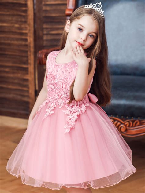 Flower Girl Dresses Jewel Neck Sleeveless Lace Kids Social Party ...