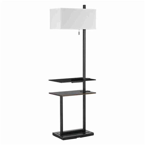Floor Lamp with Tray Table | Floor lamp with shelves, Contemporary floor lamps, Metal floor lamps