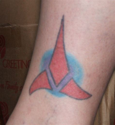 Klingon on the inside of my right leg | Triangle tattoo, Deathly ...