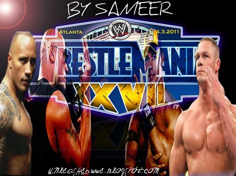 WWE WrestleMania XXVII - The Rock Vs John Cena Wallpaper ~ Unleashed WWE:WWE Wallpapers,WWE RAW ...