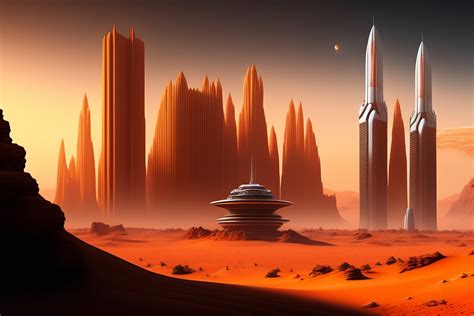 Lexica - Human civilization on mars, rovers, astronaut and skyscrapers