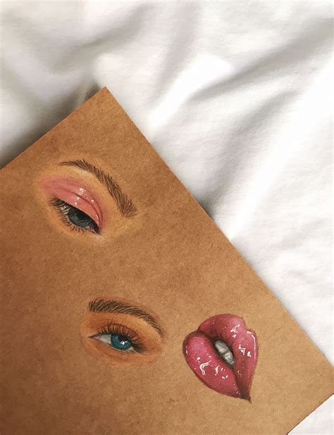 pencil art lips and eyes | Notebook art, Creative art, Pencil art