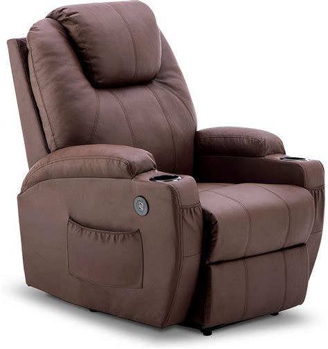 Mcombo Electric Power Recliner Chair with Massage and Heat, 2 Positions, USB Charge Ports, 2 ...