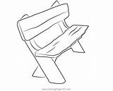 Bench In Garden Coloring Page For Kids  Free Furnitures Printable sketch template