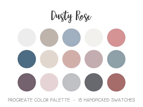 Dusty Rose Palette Procreate Color Palette Pink Blue Mauve - Etsy | Color palette pink, Blue ...