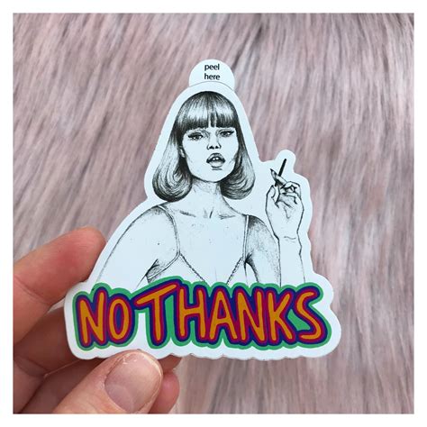 No Thanks sticker - 3" inch | MercurialMilk