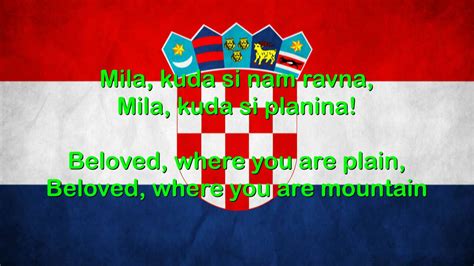 Croatia National Anthem English lyrics - YouTube