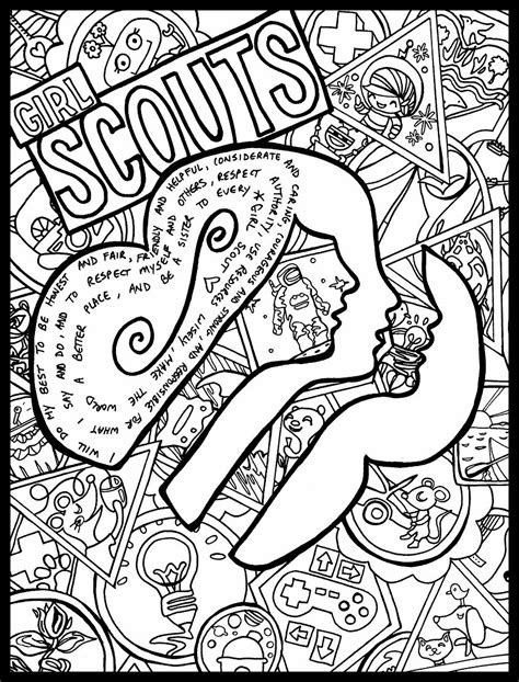 Girl Scouts Coloring Page - Etsy