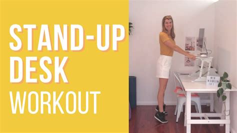 Stand Up Desk Workout | 5 Exercises to Do Standing At Your Desk - YouTube
