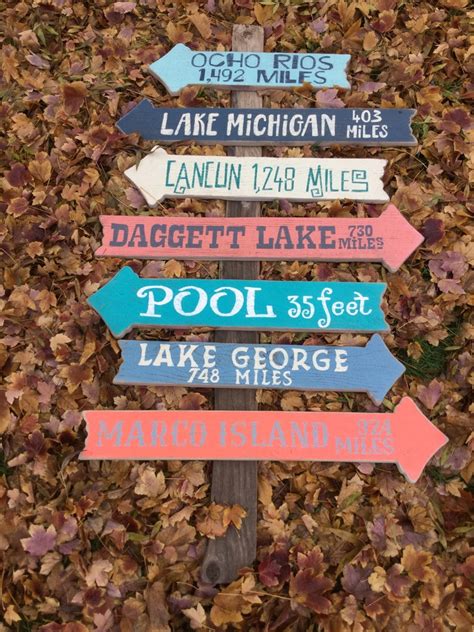 Outdoor Rustic Directional Signs Beach Directional Signs | Etsy