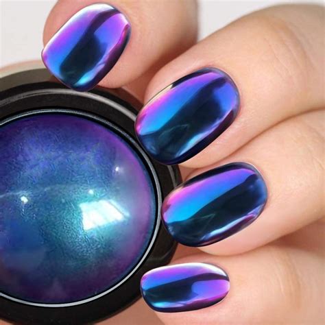 Amazon.com: PrettyDiva Chameleon Chrome Nail Powder - Indigo Color ...