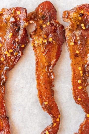 The BEST Candied Bacon- Sweet, Salty, a little Spicy!