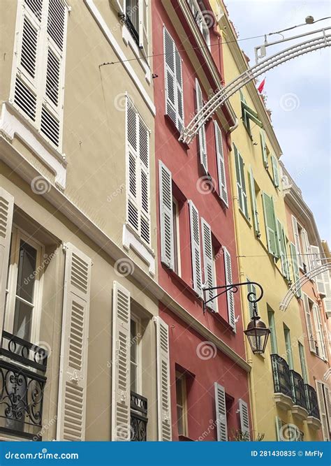 Street View of Colourful Houses at Monaco Ville, Monaco Editorial Image ...