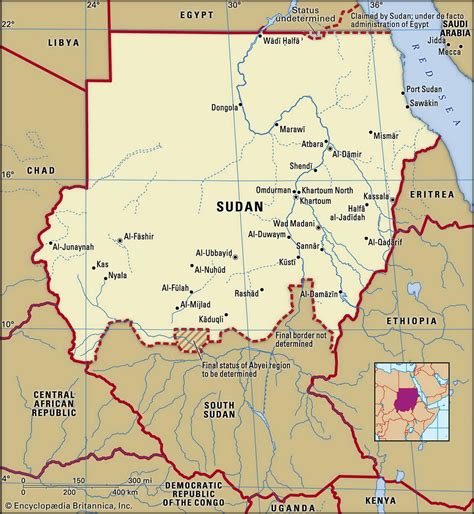 Map of Sudan and geographical facts, Where Sudan on the world map - World atlas