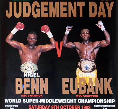 A British Boxing Classic: Nigel Benn vs Chris Eubank I – British Boxing ...