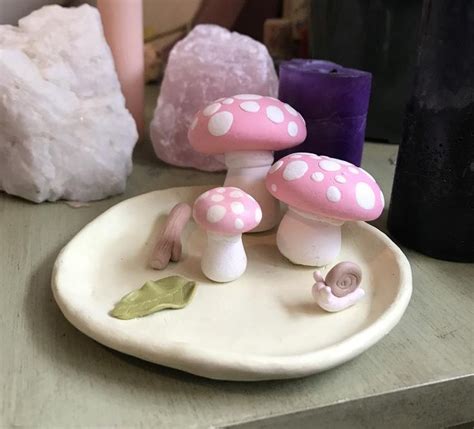 Mushroom forest themed clay incense hold and jewelry dish | Diy clay crafts, Clay art projects ...