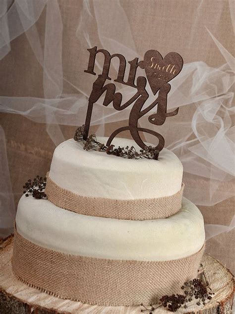 Rustic Cake Topper, Wood Cake Topper, Monogram Cake Topper , Personalized Cake Topper, Wedding ...