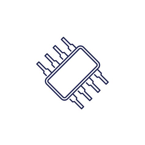 semiconductor line icon on white 20794032 Vector Art at Vecteezy