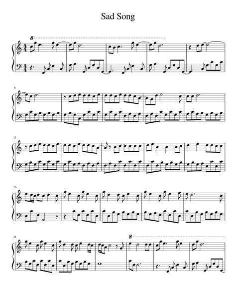 Sad Song Sheet music for Piano (Solo) | Musescore.com
