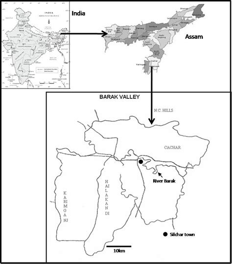 Location of Barak River and Silchar town. | Download Scientific Diagram