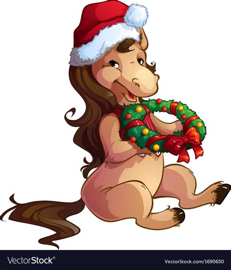 Christmas horse Royalty Free Vector Image - VectorStock