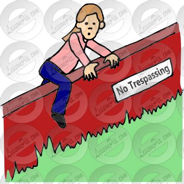 Trespassing Picture for Classroom / Therapy Use - Great Trespassing Clipart