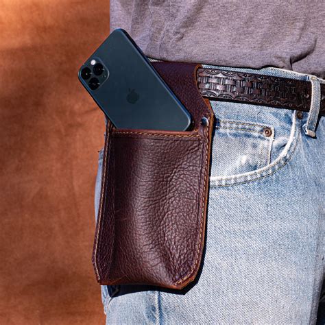 Large Leather Cell Phone Holster for Your Belt Handmade From - Etsy