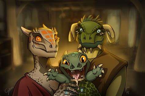 The Happy Argonian Family by GalooGameLady on DeviantArt | Elder scrolls skyrim, Skyrim fanart ...