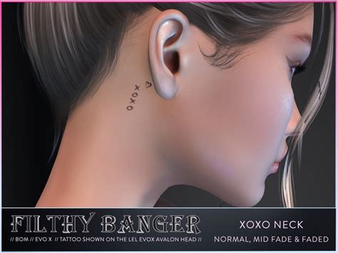 Second Life Marketplace - FB - XOXO Neck tattoo - (lel EvoX)