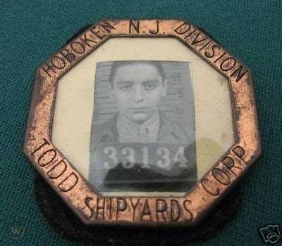 1940s Todd Shipyards Hoboken NJ Employee ID Badge Ships | #36416722