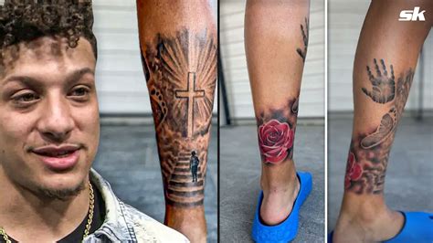 Patrick Mahomes unveils tattoo of his baby's hands on his calves