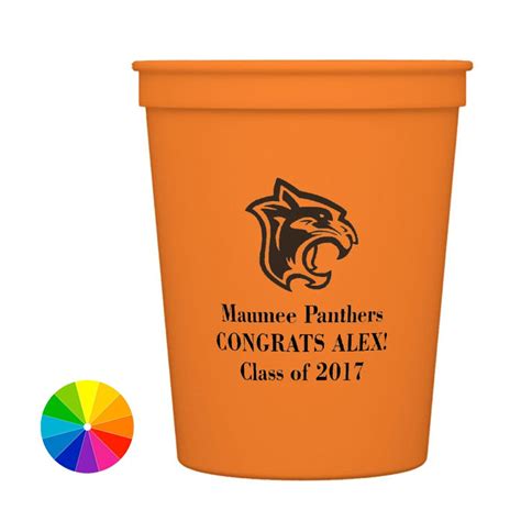 Orange cups printed with MPANT-05 design, Grandiose lettering style ...