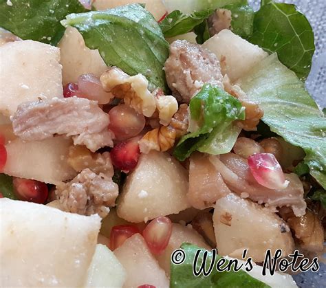 Romaine Pear Walnut Chicken Salad | Wen's Notes