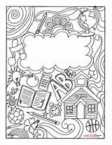 10 Idées De Pages Garde En 2021  cahiers coloriage sketch template