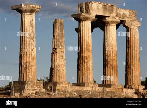 The ancient Temple of Apollo, Ancient Corinth, Greece Stock Photo - Alamy