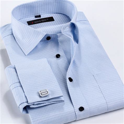 Male French Cufflinks Shirt 2015 New Men's Shirt Long Sleeve Casual Men Shirts Slim Fit French ...