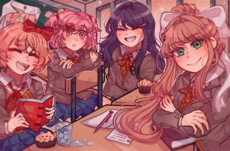 DDLC art collab with my friend! our instas are p.eachified and kvugen (me) - DDLC | Literature ...