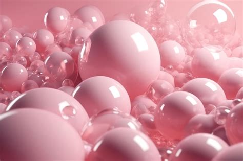 Premium AI Image | Surrounded by floating pink bubbles light pink AI ...