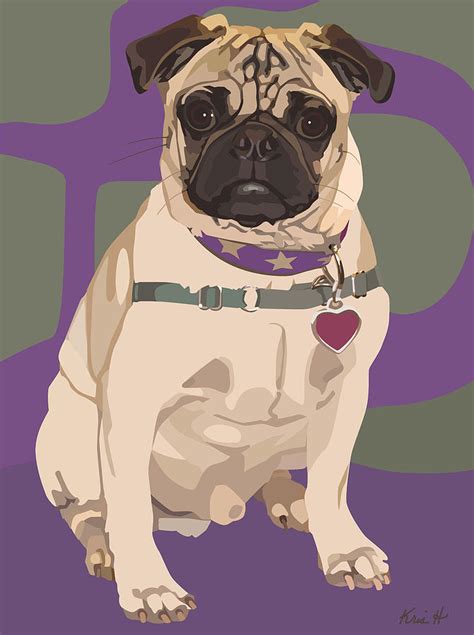 The Love Pug Digital Art by Kris Hackleman - Fine Art America