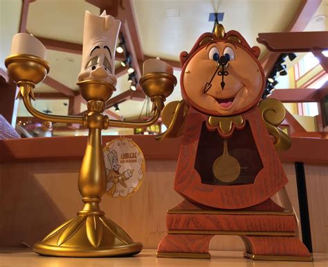 Disney Parks Beauty & the Beast Cogsworth Clock and Lumiere Light Up Figurine | Cogsworth clock ...
