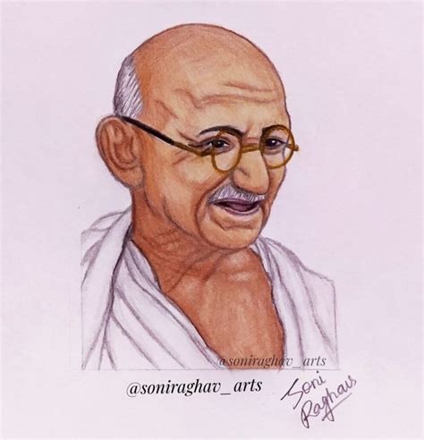Gandhi ji drawing step by step by soni raghav arts #gandhiji #drawing #pencildrawing | Easy ...