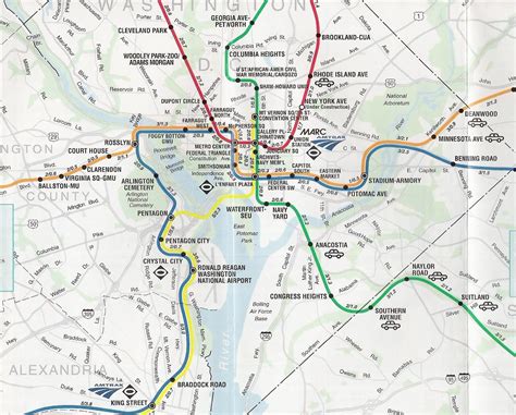 Dc map with metro stops - Washington dc map with metro stops (District of Columbia - USA)