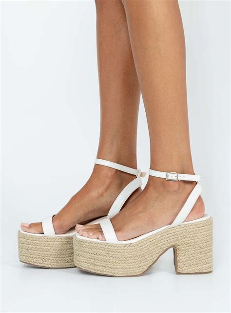 Gianni Espadrille Platform Heels White