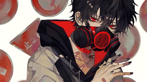 Anime, Boy, Gas Mask, 4K, #164 Wallpaper PC Desktop