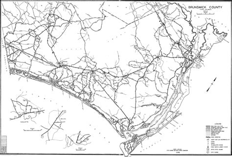 1949 Road Map of Brunswick County, North Carolina