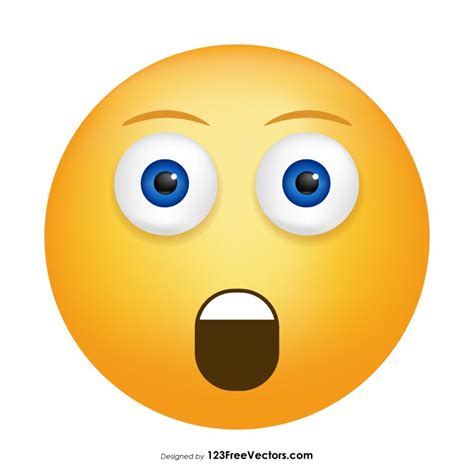 Astonished Face Emoji Icons | Emoji, Free vector art, Graphic image