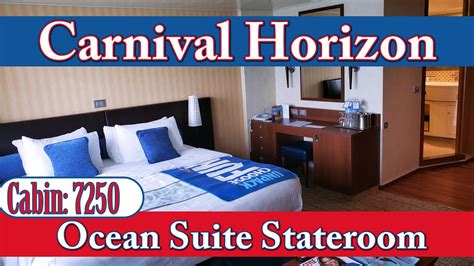 Ocean Suite Carnival Horizon Stateroom Tour, 7250 - YouTube