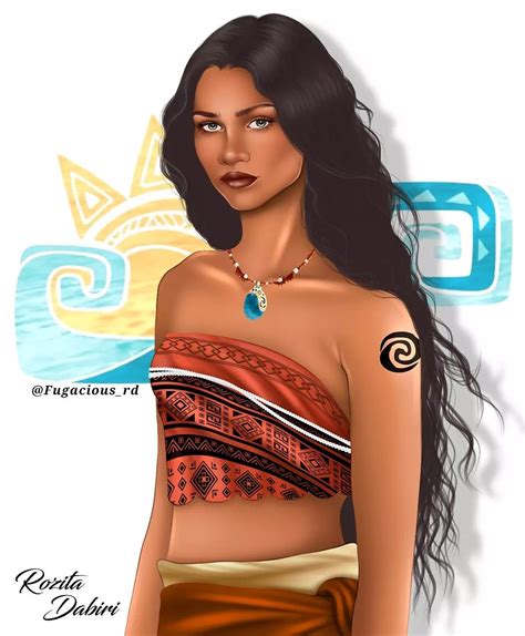 Zendaya + Moana | Digital art | Moana, Disney moana, Fan art