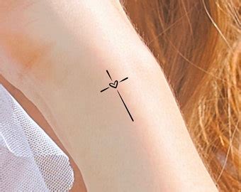 Faith Heart Cross Temporary Tattoo / Religious Tattoo - Etsy